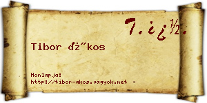 Tibor Ákos névjegykártya
